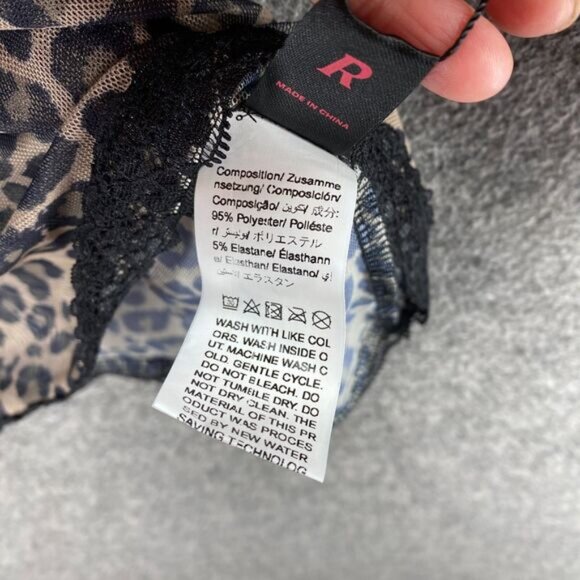 New Romwe Cami Top Women M Medium Black Animal Print V-Neck Sleeveless Sleepwear - Picture 5 of 8